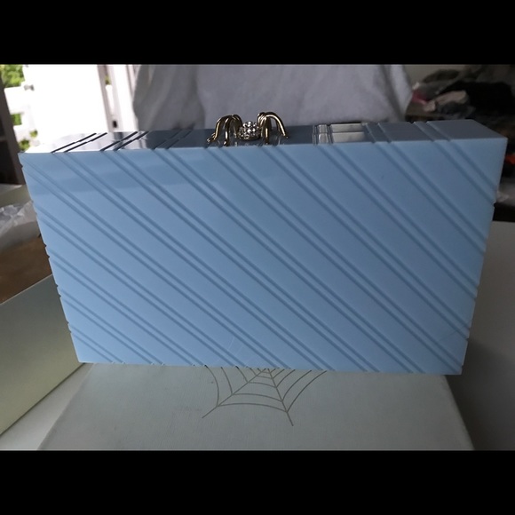 Charlotte Olympia Baby Blue Spider Clutch - Picture 6 of 8